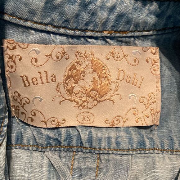 Bella Dahl chambray Button Down Shirt Lightweight Casual XS - Picture 8 of 9